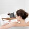 Bamboo Bath Caddy Natural Wood Bathtub Tray With Adjustable Sides And Cupholders